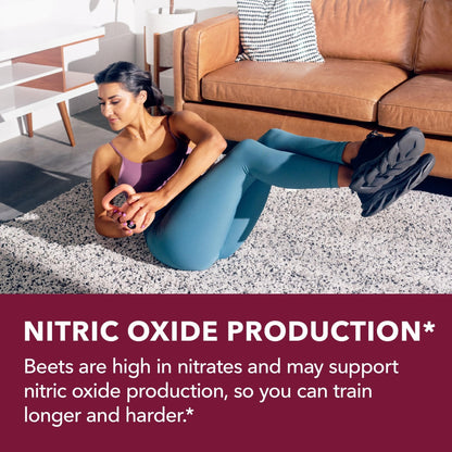 Beet Root Gummies with COQ10 & Pomegranate - Nitric Oxide Supplement for Men and Women - Beetroot for Endurance, Performance, Recovery - Vegan, Non-GMO, Gluten Free - Maple Wellness Supplements