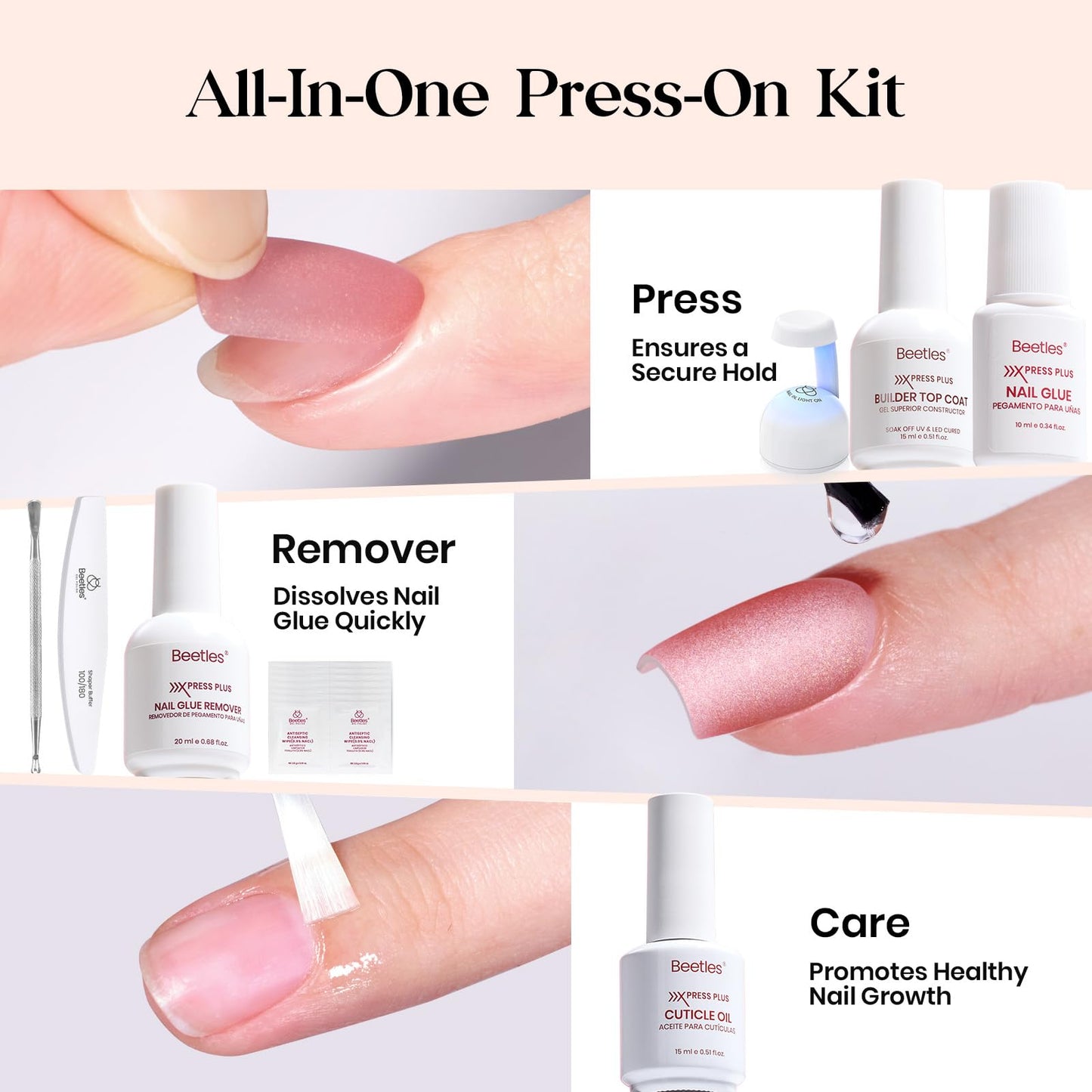 Beetles Cat Eye Nails Kit - Enchanted Aurora | 7 Colors Cat Eye Press On Nails Medium Almond | 224Pcs 16 Sizes All-in-One Kit With Nail Glue,Remover,Builder Top Coat,Nail Lamp Gift - Maple Wellness Supplements