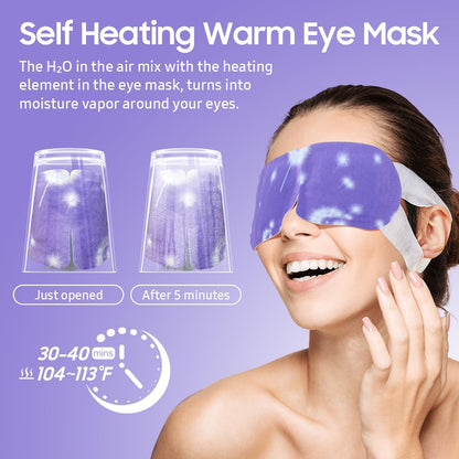 BeHoomi Steam Eye Mask, 10 Packs Heated Eye Mask, Self Heating Disposable SPA Warm Compress for Eyes Sleep Mask, Travel Essentials - Maple Wellness Supplements