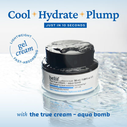 belif Aqua Bomb – Daily Niacinamide Hydrating Moisturizer, Lightweight Plumping Facial Cream with Hyaluronic Acid & Squalane, Cooling Effect - Maple Wellness Supplements
