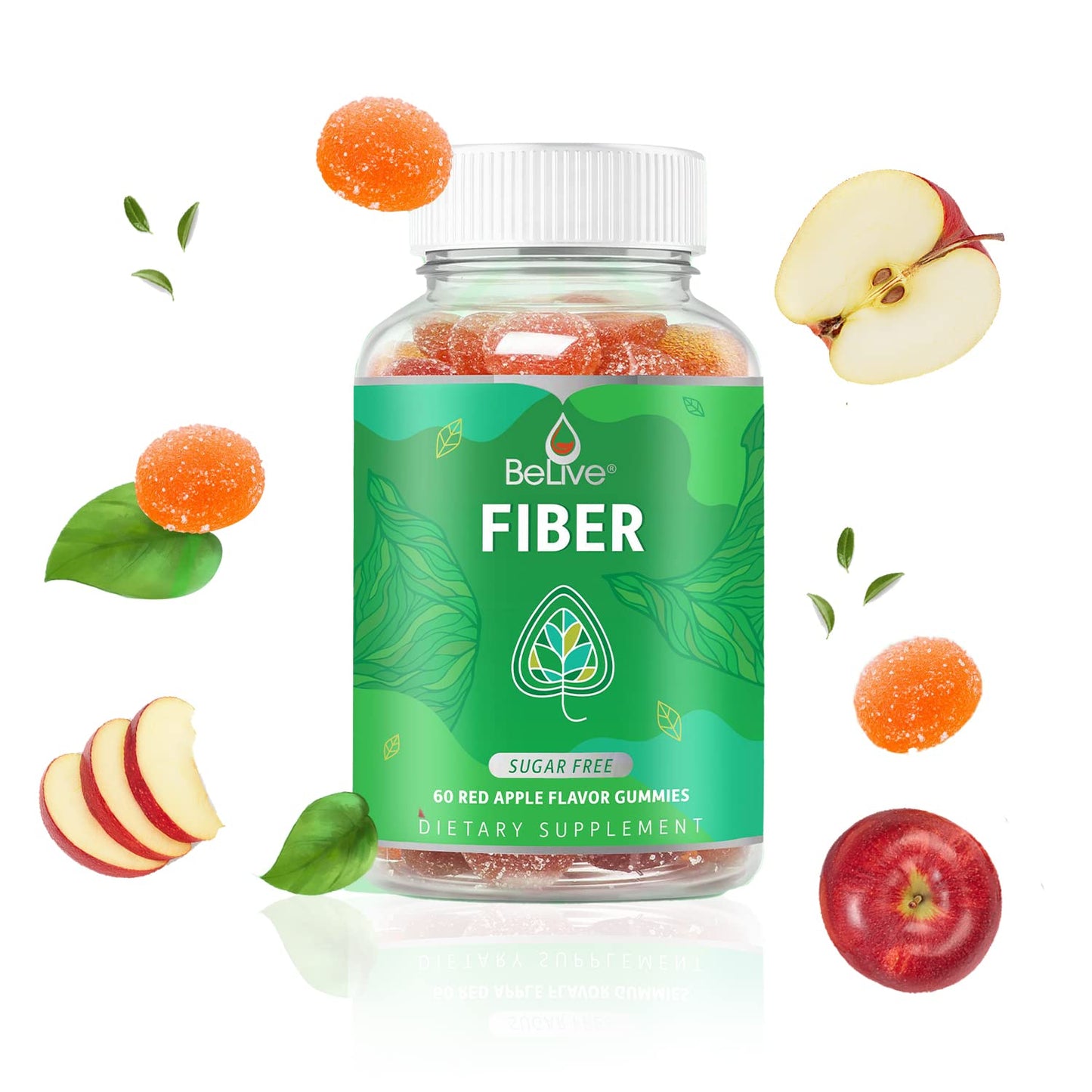 BeLive Fiber Gummies - Sugar Free Prebiotic Digestive Health and Regularity Supplement - Chicory Root & Inulin - Maple Wellness Supplements