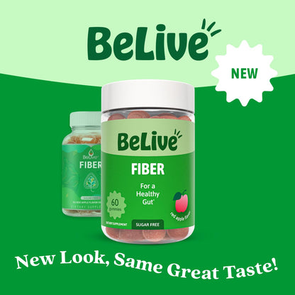 BeLive Fiber Gummies - Sugar Free Prebiotic Digestive Health and Regularity Supplement - Chicory Root & Inulin - Maple Wellness Supplements