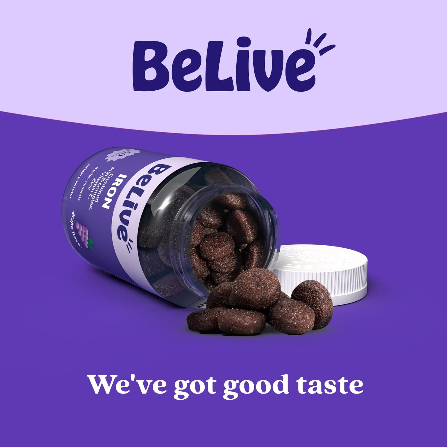BeLive Iron Gummies - Multivitamin Supplement with Vitamin C, A, B & Zinc, Supports Blood Oxygen, Vegan Iron Supplements for Women, Men & Kids - Maple Wellness Supplements