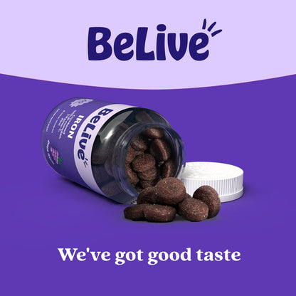 BeLive Iron Gummies - Multivitamin Supplement with Vitamin C, A, B & Zinc, Supports Blood Oxygen, Vegan Iron Supplements for Women, Men & Kids - Maple Wellness Supplements