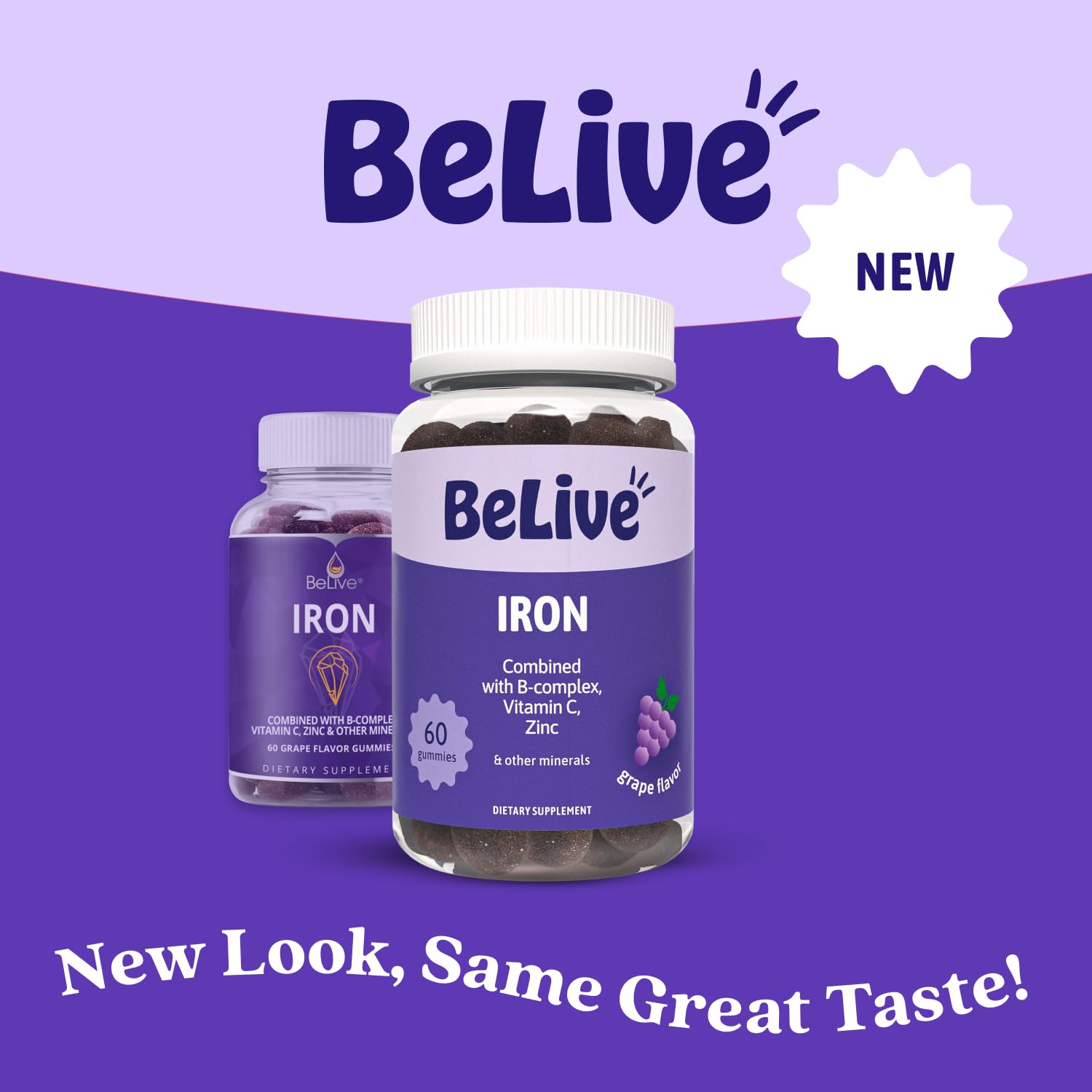 BeLive Iron Gummies - Multivitamin Supplement with Vitamin C, A, B & Zinc, Supports Blood Oxygen, Vegan Iron Supplements for Women, Men & Kids - Maple Wellness Supplements