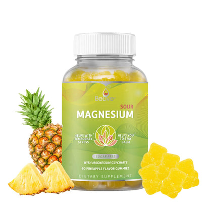BeLive Magnesium Glycinate Gummies 200 mg - Sugar Free Supplement for Muscle Relaxation, Sleep Support, & Heart Health for Adults & Kids - Maple Wellness Supplements