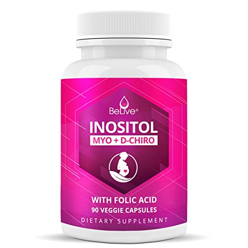 BeLive Myo-Inositol & D-Chiro Inositol Capsules - 90Ct I Inositol Supplement with Folic - Maple Wellness Supplements
