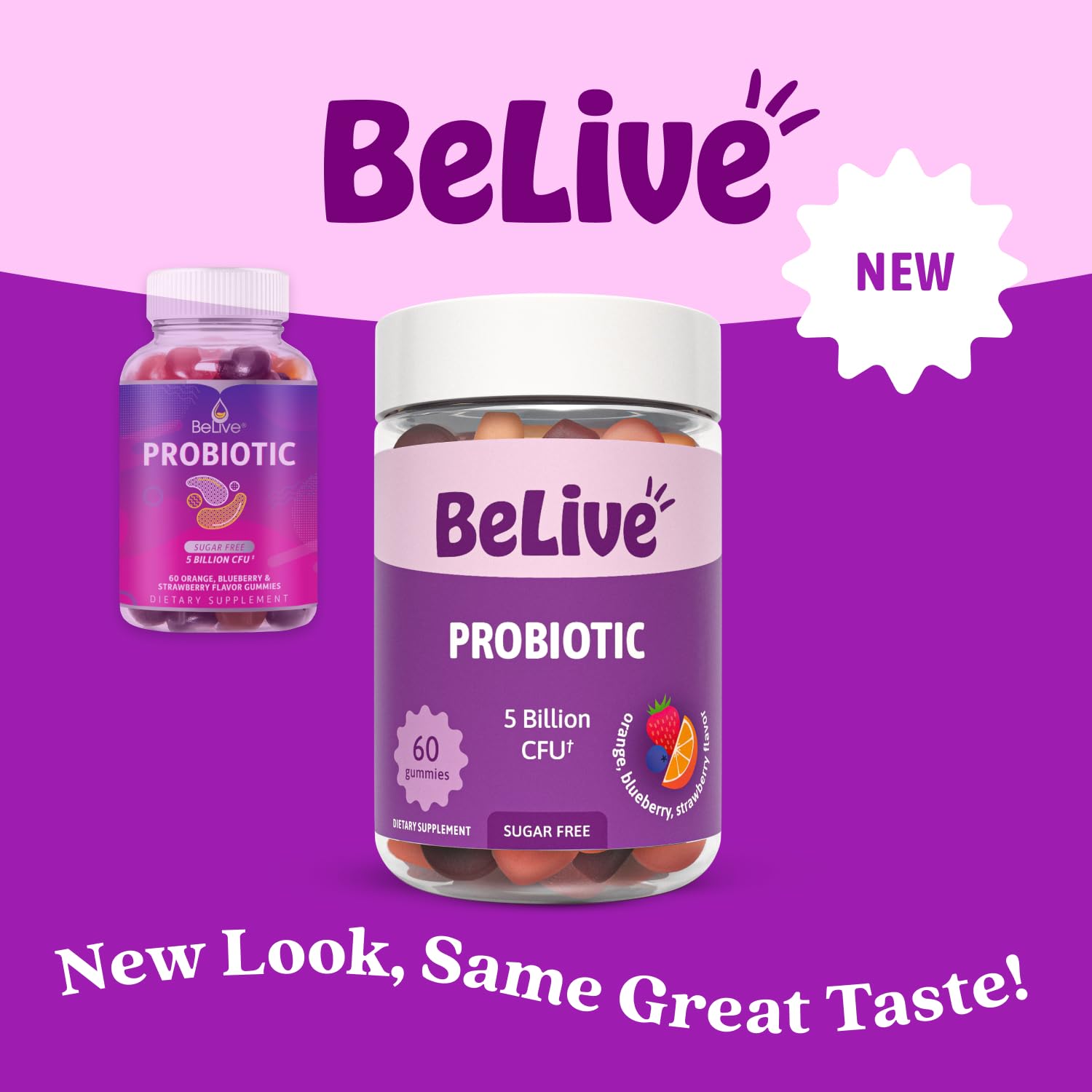 BeLive Probiotic Gummies - Probiotics with 5 Billion CFUs for Digestive Health, Men, Women & Kids - for Immune Support, Sugar Free & Vega - Maple Wellness Supplements