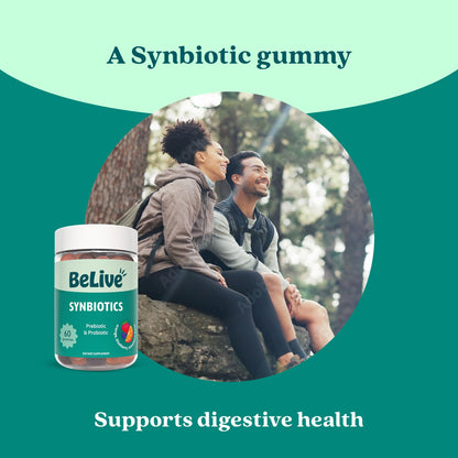 BeLive Synbiotics - Probiotic & Prebiotic Fiber Gummies – High Strength Inulin (3g), Dietary Fiber Supplement, Digestive Support for Kids & Adults - Maple Wellness Supplements