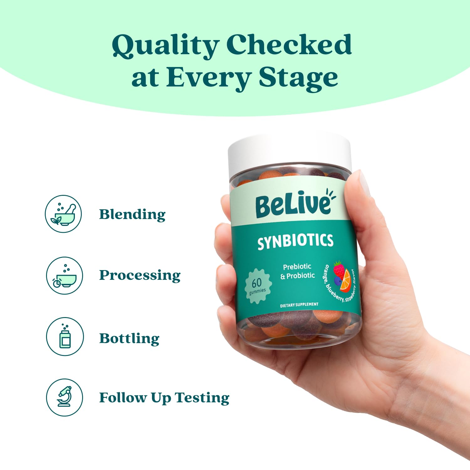 BeLive Synbiotics - Probiotic & Prebiotic Fiber Gummies – High Strength Inulin (3g), Dietary Fiber Supplement, Digestive Support for Kids & Adults - Maple Wellness Supplements