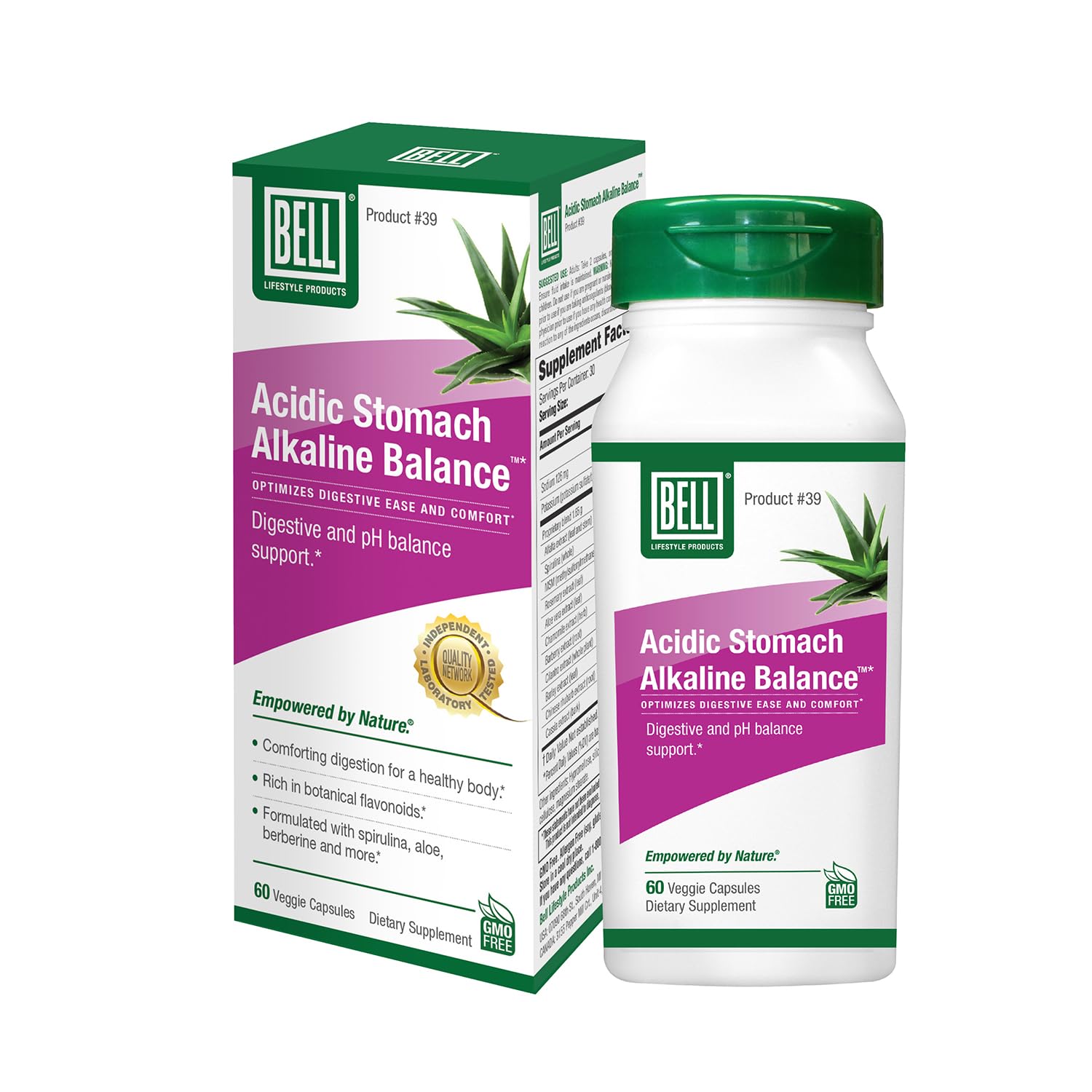 Bell Acidic Stomach Alkaline Balance Lifestyle Products | Helps Maintain Healthy pH Levels | 60 Capsules - Maple Wellness Supplements