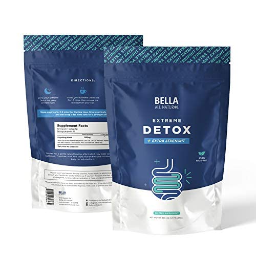 Bella All Natural Extreme Detox Tea - Body Cleanse, Colon Cleanser & Detox, Natural Herbs - Maple Wellness Supplements