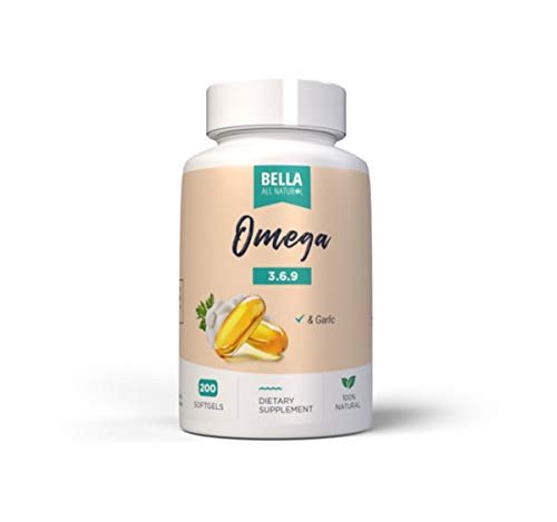 Bella All Natural Omega 3 6 9 with Garlic Oil - 200 Softgels - Maple Wellness Supplements