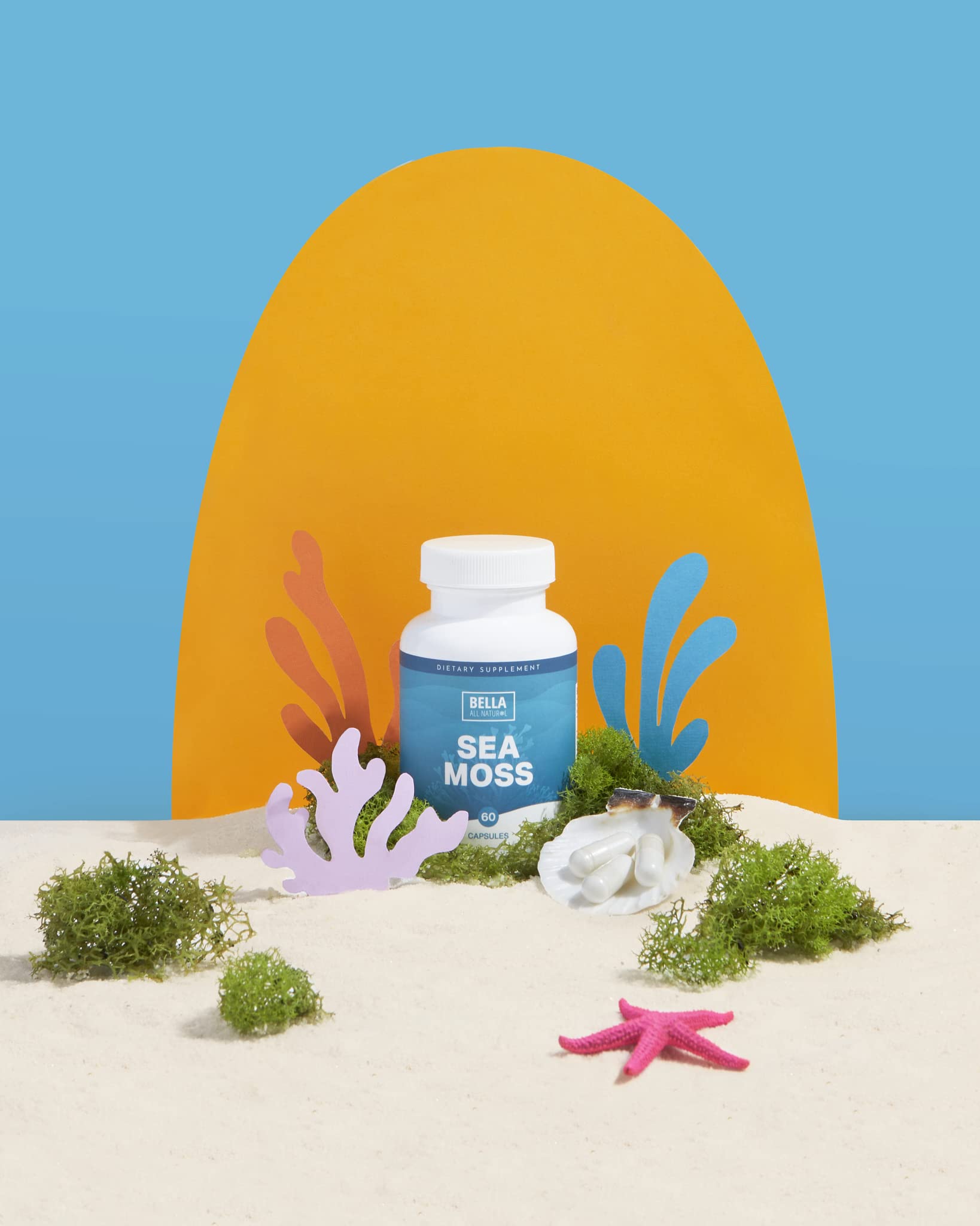 Bella All Natural Sea Moss Vitamins | Pure Sea Moss | Irish Sea Moss, 60 Capsules - Maple Wellness Supplements