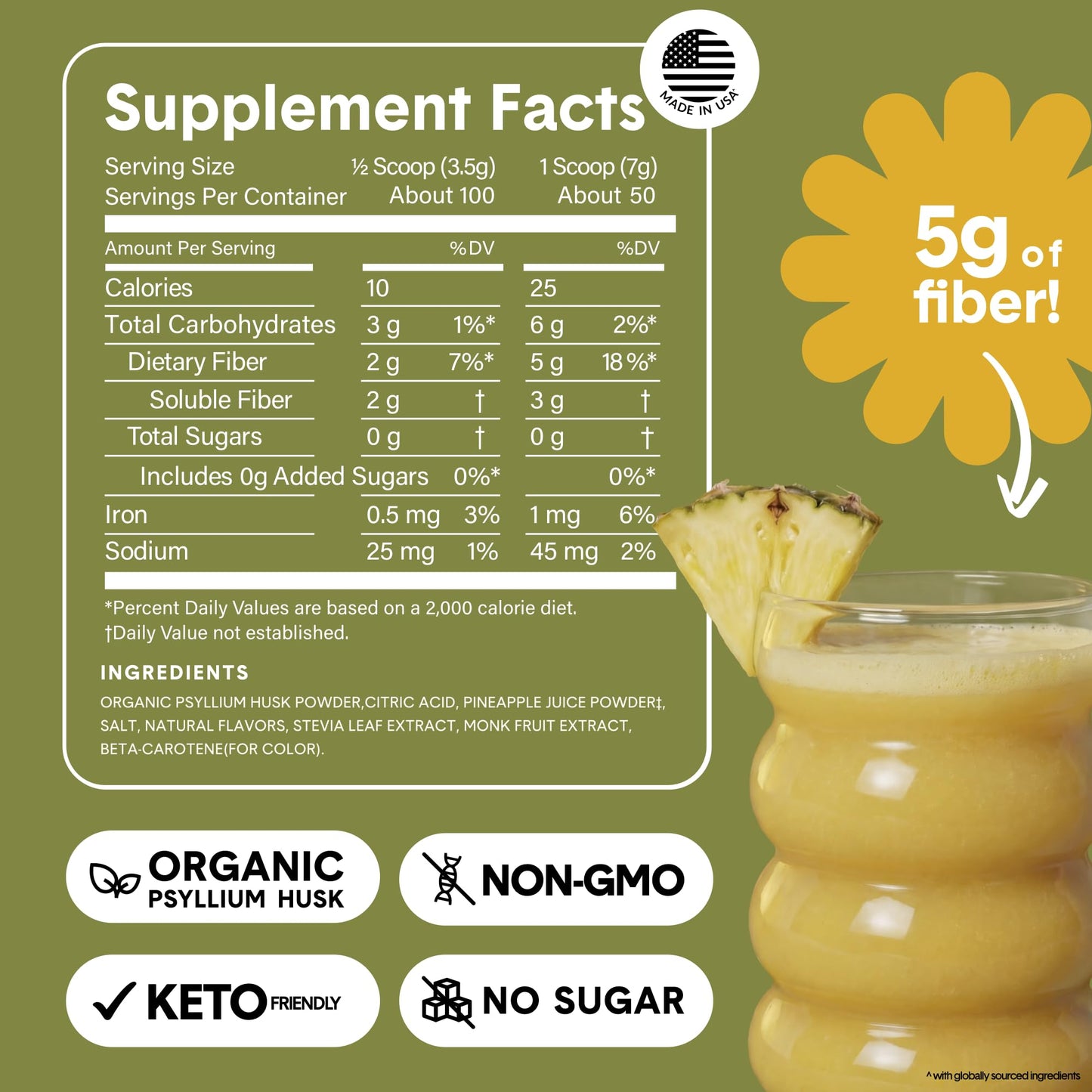 Bellway Super Fiber Powder + Fruit, Sugar Free Organic Psyllium Husk Powder Fiber Supplement for Regularity, Bloating Relief & Digestive Health, Plant-Based, - Maple Wellness Supplements