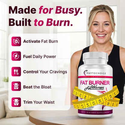 Belly Fat Burner for Women – Powerful Weight Loss Pills That Target Stubborn Belly & Thigh Fat – Thermogenic Metabolism Booster, Appetite Suppressant & Bloating Relief - Maple Wellness Supplements