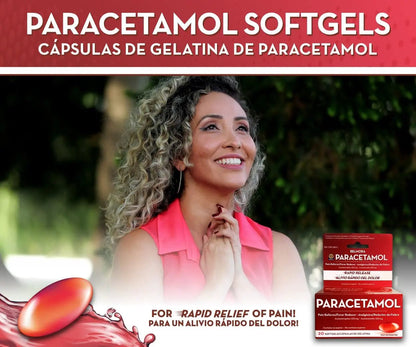 Belmora Paracetamol Acetaminophen 325mg 20 Softgels for Pain Relief, Liquid Filled Capsules for Rapid Release, Fever Reducer for Adults Extra Strength - Maple Wellness Supplements