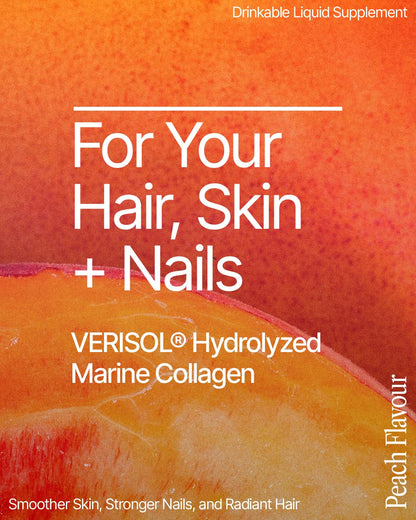 BeMe Liquid Collagen for Women - 2500mg Verisol Collagen Liquid with Biotin, CoQ10 & Vitamin C - Clinically Proven Collagen Peptides for Hair, Skin & Nails - 30 Peach Sachets - Maple Wellness Supplements