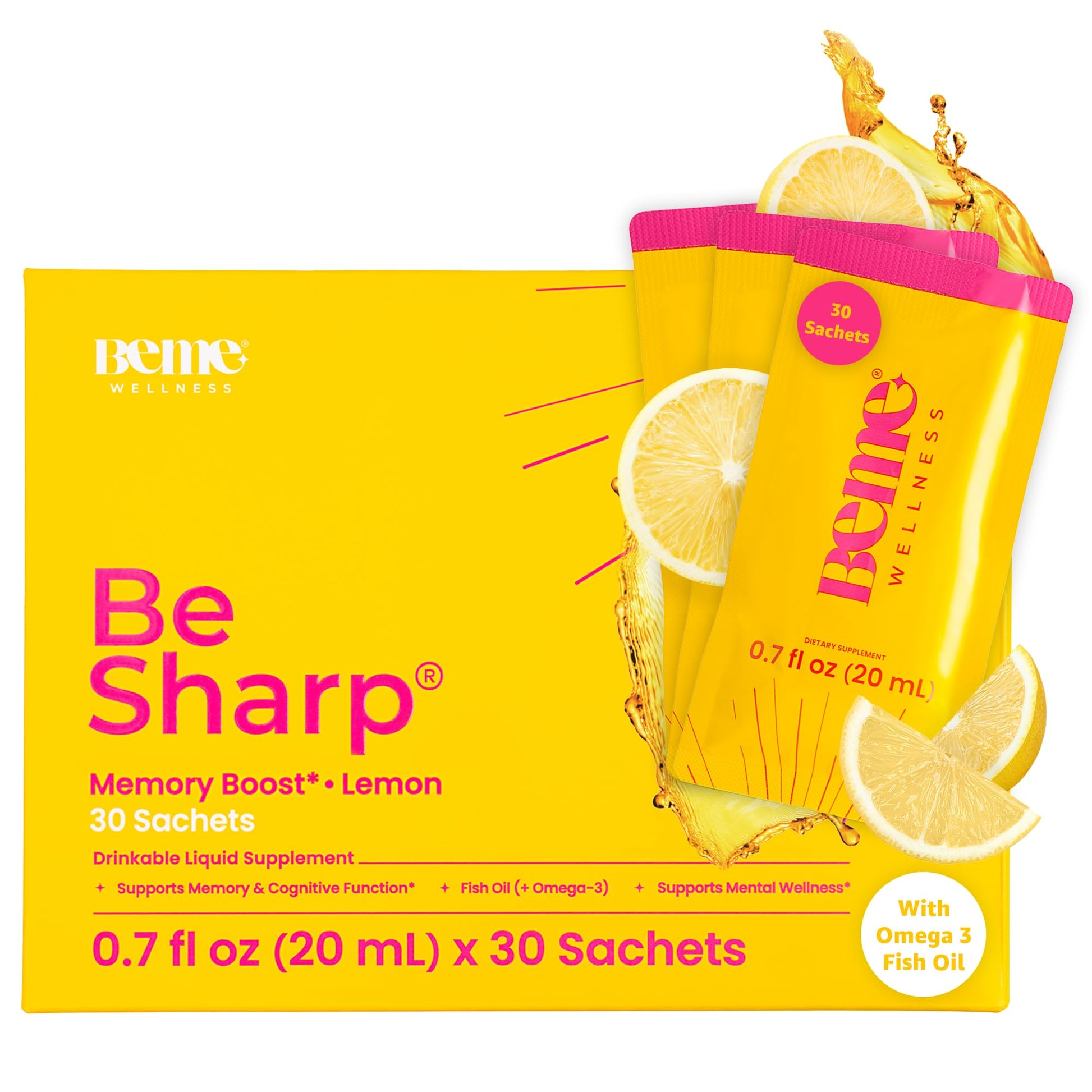 BeMe Liquid Omega 3 Fish Oil - Turmeric Curcumin, Lemon Balm Extract & Omega 3 Supplement for Women - Patented EPAX® for Quick Absorption & high bioavailability - Supports Memory & Brain Health - Maple Wellness Supplements