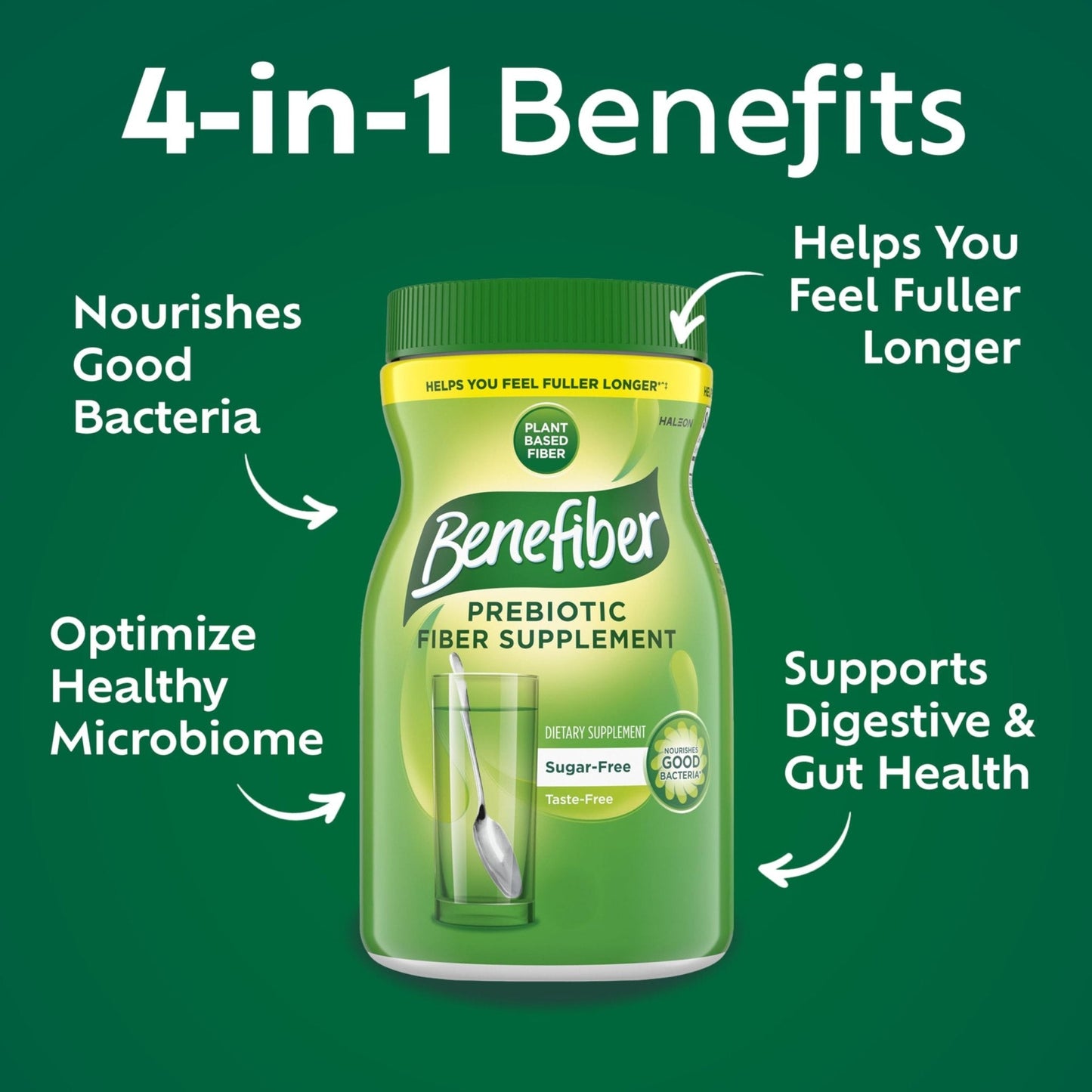 Benefiber Daily Prebiotic GLP-1 Friendly Fiber Supplement Powder for Digestive Health, Unflavored - 250 Teaspoons (17.6 Ounces) - Maple Wellness Supplements