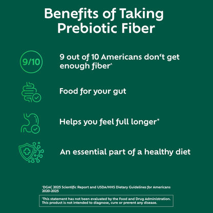 Benefiber Daily Prebiotic GLP-1 Friendly Fiber Supplement Powder for Digestive Health, Unflavored - 250 Teaspoons (17.6 Ounces) - Maple Wellness Supplements