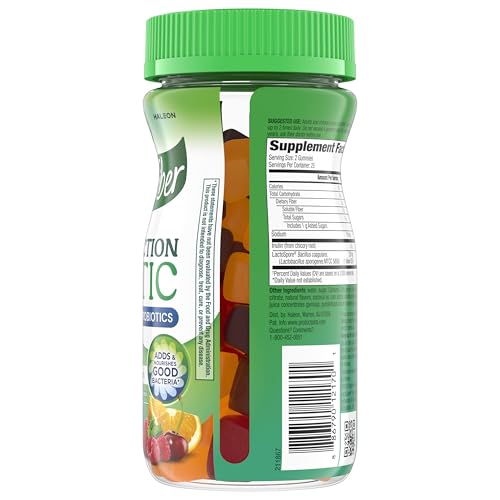 Benefiber Prebiotic Friendly Fiber Supplement Gummies with Probiotics for Digestive Health, Assorted Fruit Flavors - 50 Count - Maple Wellness Supplements