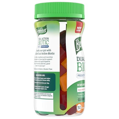 Benefiber Prebiotic Friendly Fiber Supplement Gummies with Probiotics for Digestive Health, Assorted Fruit Flavors - 50 Count - Maple Wellness Supplements