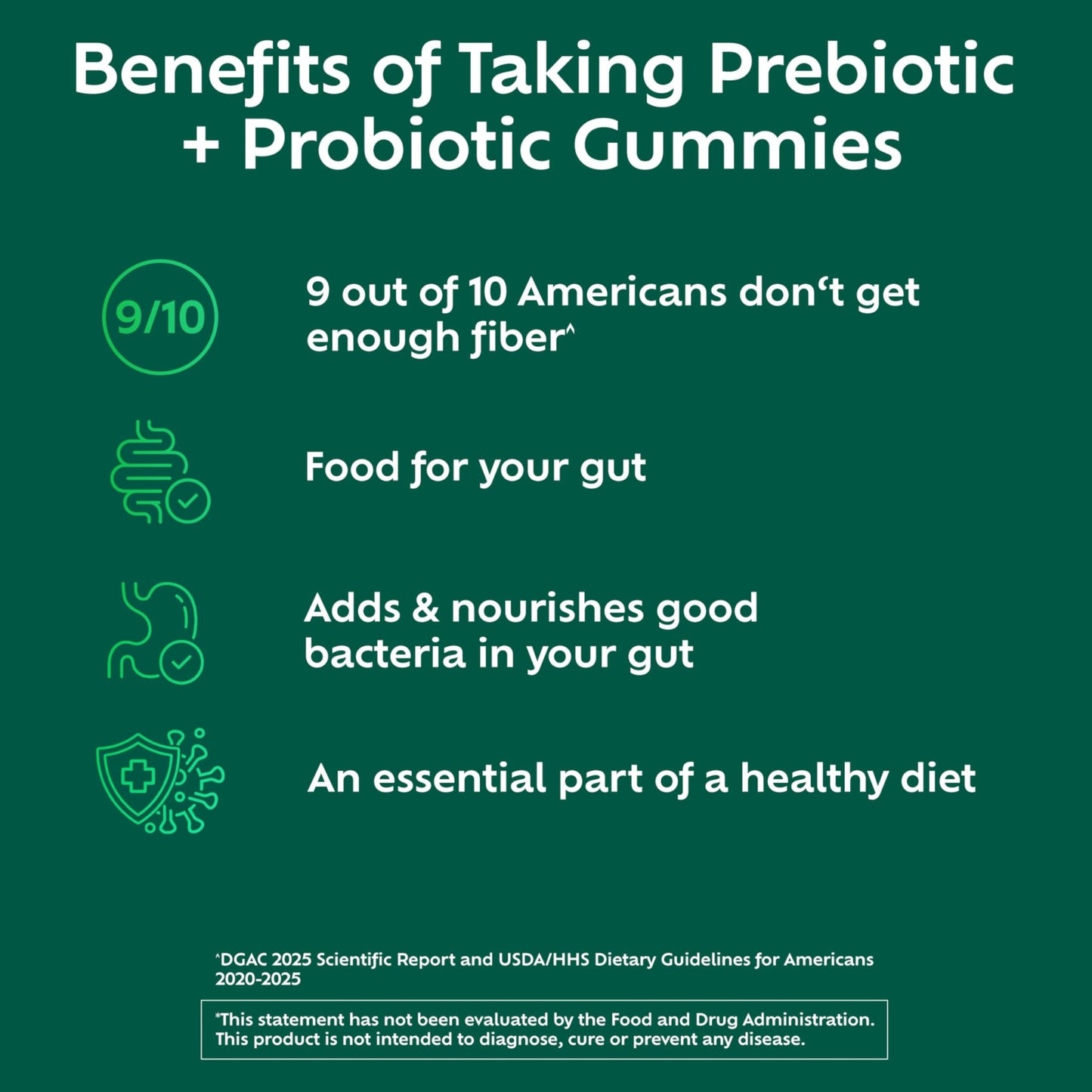 Benefiber Prebiotic Friendly Fiber Supplement Gummies with Probiotics for Digestive Health, Assorted Fruit Flavors - 50 Count - Maple Wellness Supplements