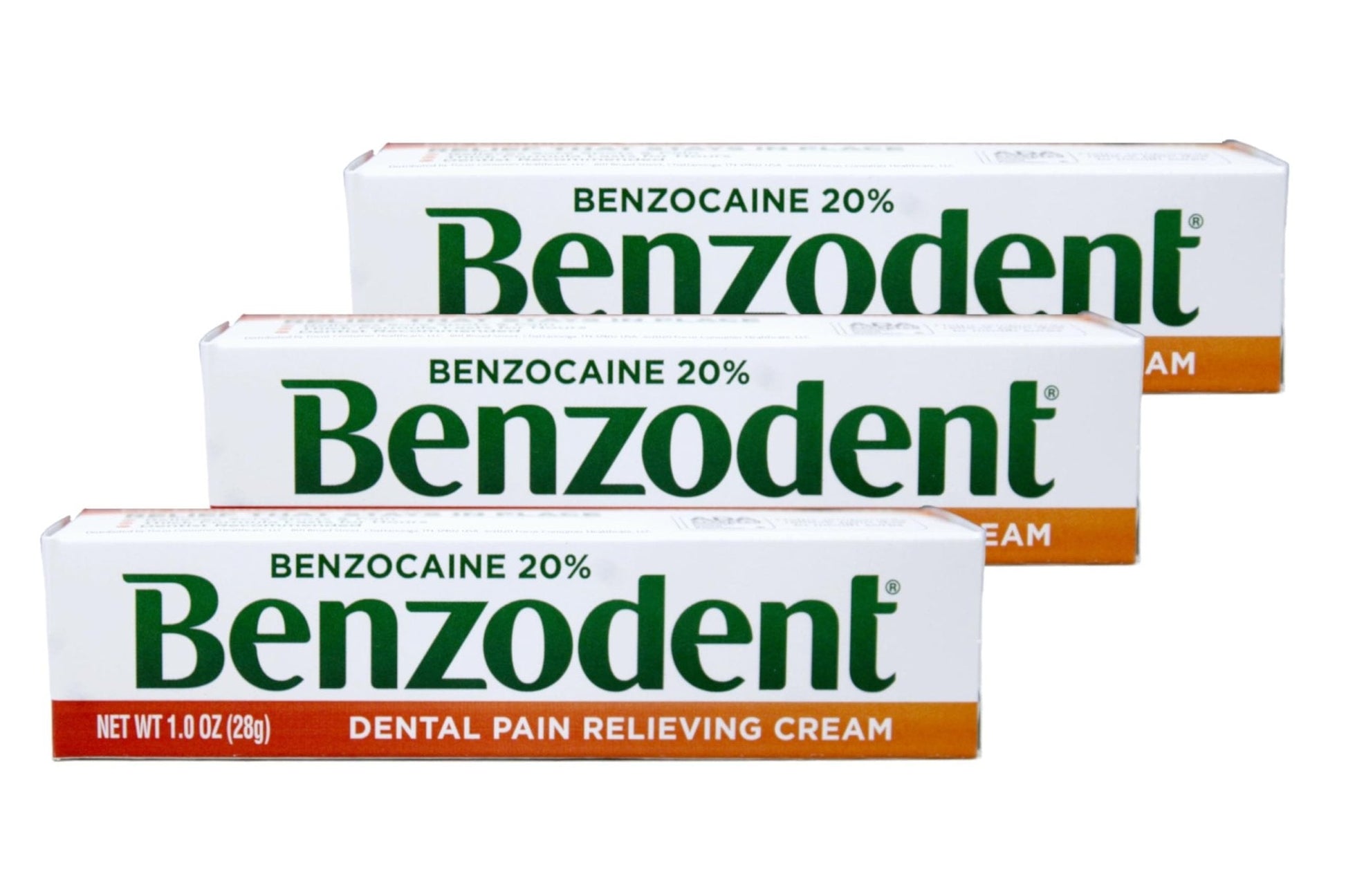 Benzodent Dental Pain Relieving Cream, 1 Ounce - Pack of 3 - Maple Wellness Supplements