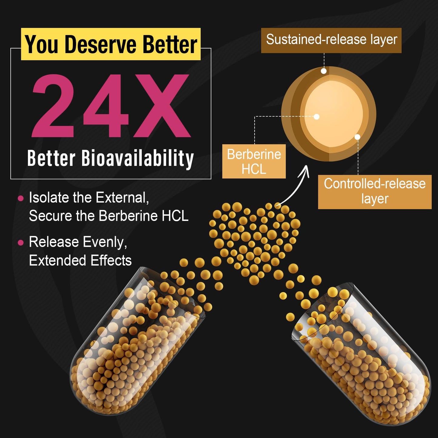 Berberine Supplement 1200mg Berberine HCL - High Bioavailability Microbeadlet - Maple Wellness Supplements