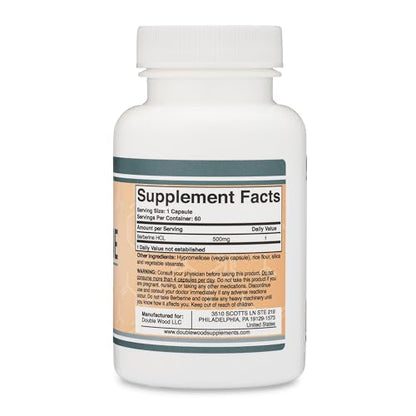 Berberine Supplement 500mg, 60 Capsules (Third Party Tested, Manufactured in The USA - Maple Wellness Supplements
