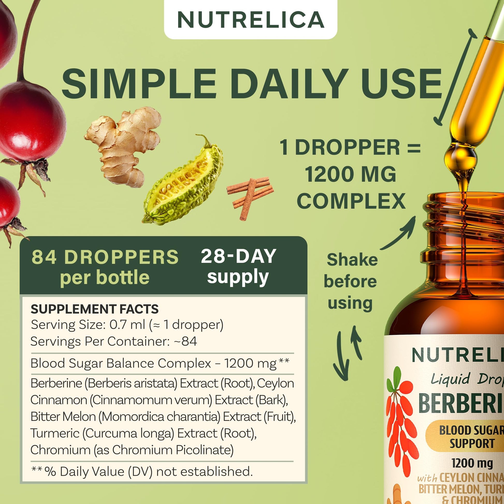 Berberine with Ceylon Cinnamon, Bitter Melon, Turmeric & Chromium – Blood Sugar Balance & Glucose Metabolism - Maple Wellness Supplements