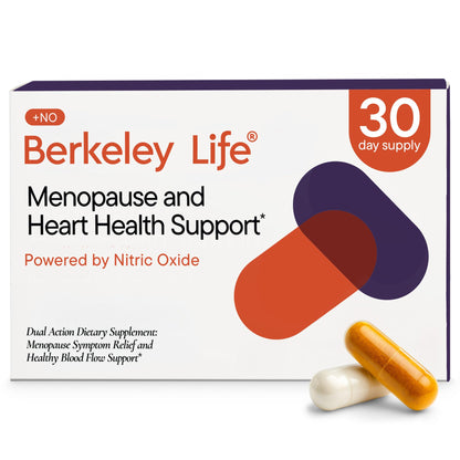 Berkeley Life Menopause and Heart Health Support Supplements - Hormone-Free Dual-Action Nitric Oxide Supplement for Menopause Symptom Relief & Healthy Blood Flow Support for Women - 60 Capsules - Maple Wellness Supplements