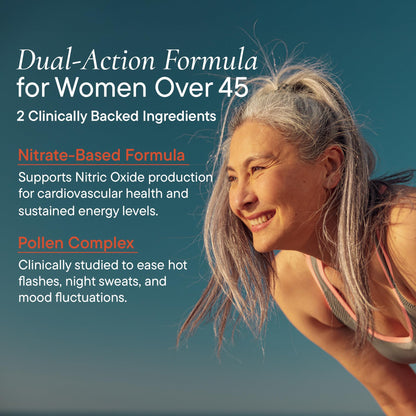 Berkeley Life Menopause and Heart Health Support Supplements - Hormone-Free Dual-Action Nitric Oxide Supplement for Menopause Symptom Relief & Healthy Blood Flow Support for Women - 60 Capsules - Maple Wellness Supplements