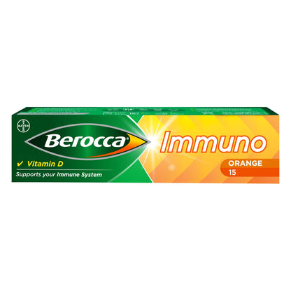 Berocca Immuno Effervescent Tablets, 11 Vitamins and Minerals, Including Vitamins D, C - Maple Wellness Supplements