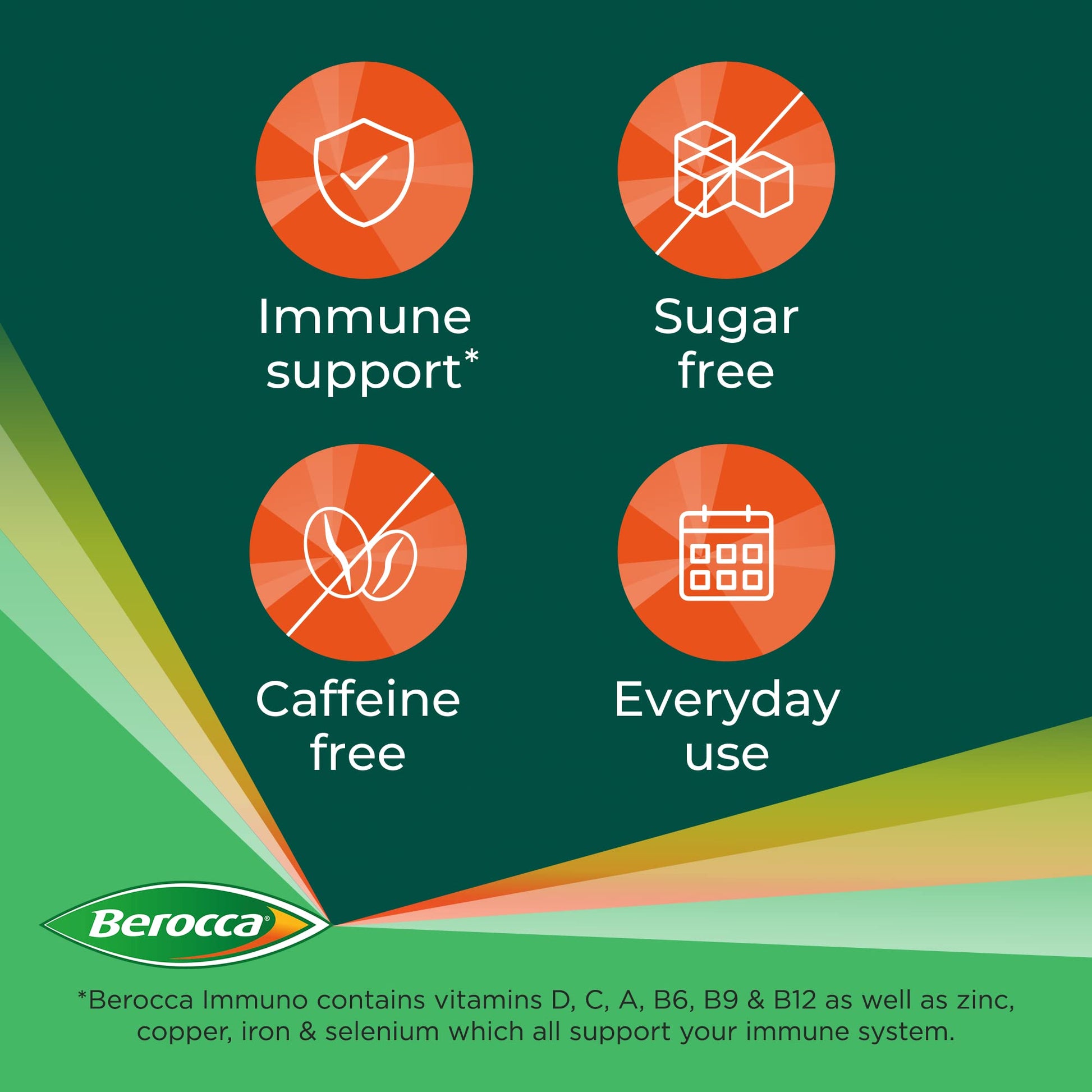 Berocca Immuno Effervescent Tablets, 11 Vitamins and Minerals, Including Vitamins D, C - Maple Wellness Supplements