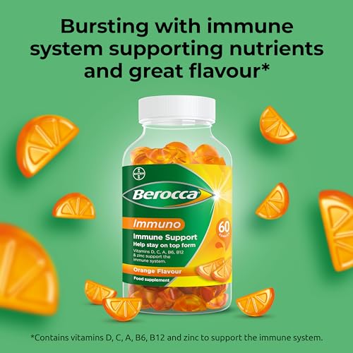 Berocca Immuno Gummy Vitamins, Orange Flavour, Bursting with Immune System - Maple Wellness Supplements