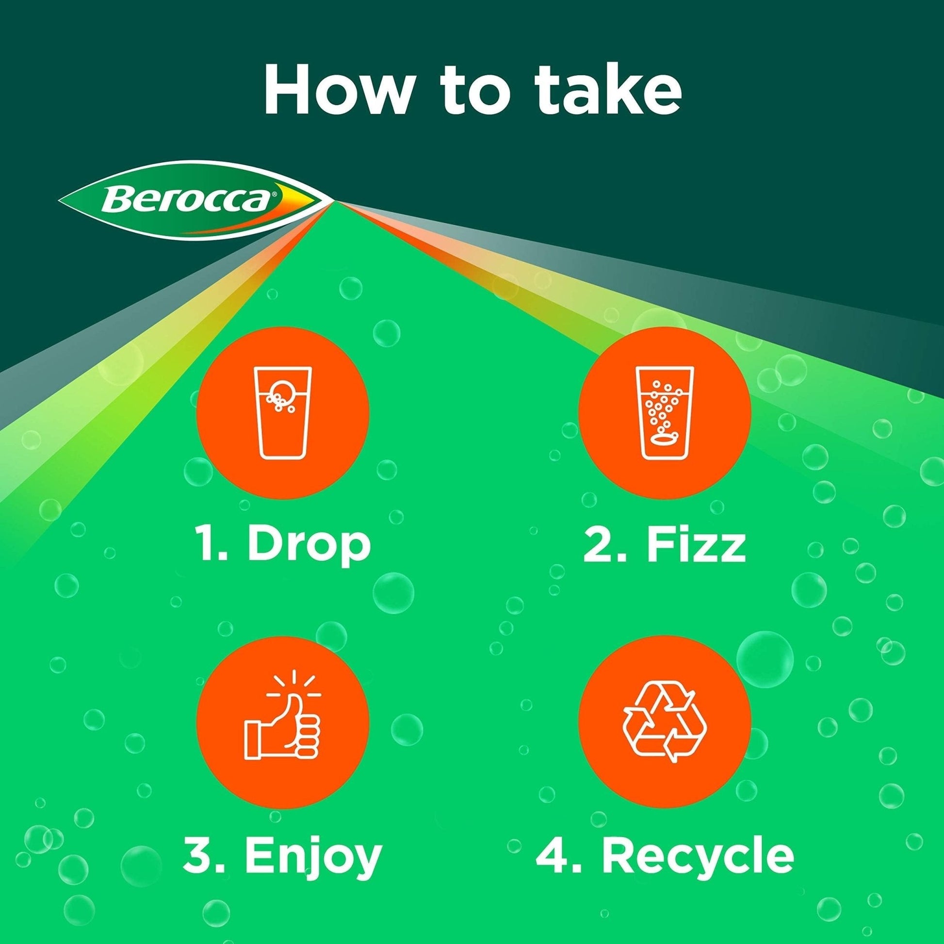 Berocca Vitamin C Effervescent Tablets, with Magnesium, Vitamin B12 and Vitamin B - Maple Wellness Supplements