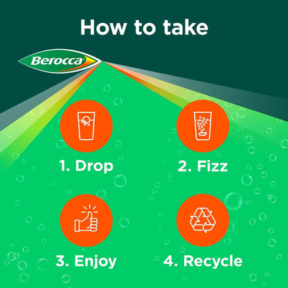 Berocca Vitamin C Effervescent Tablets, with Magnesium, Vitamin B12 and Vitamin B - Maple Wellness Supplements