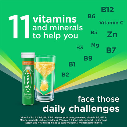 Berocca Vitamin C Effervescent Tablets, with Magnesium, Vitamin B12 and Vitamin B - Maple Wellness Supplements