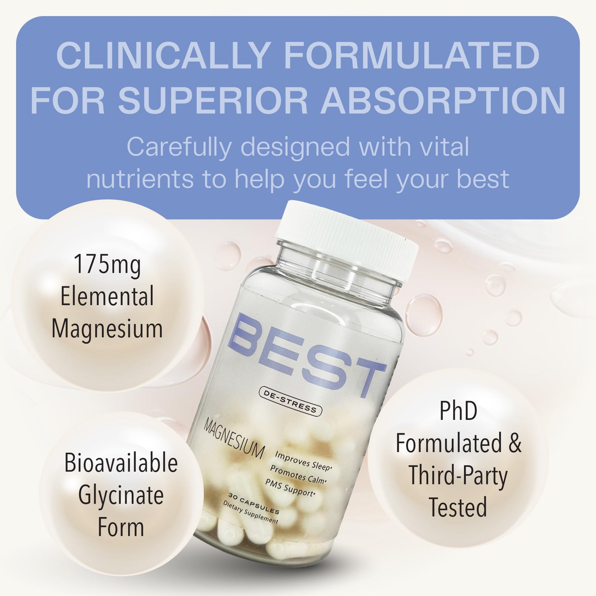 BEST Magnesium Glycinate Supplement for Women - High Absorption, Breakthrough for Sleep, Stress - Menopause Symptoms, Magnesium for Women Over 40 - Gentle on Stomach, Non-GMO, Vegan - 30 Day Supply - Maple Wellness Supplements