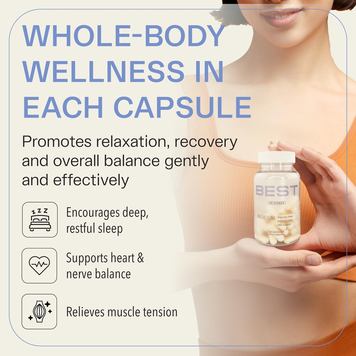 BEST Magnesium Glycinate Supplement for Women - High Absorption, Breakthrough for Sleep, Stress - Menopause Symptoms, Magnesium for Women Over 40 - Gentle on Stomach, Non-GMO, Vegan - 30 Day Supply - Maple Wellness Supplements