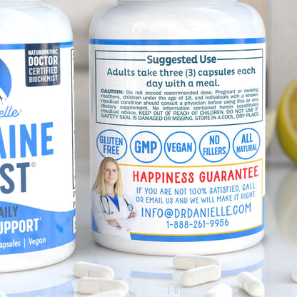 Best Migraine Relief Product with Magnesium - Migraine Assist Supplement with Quercetin, Feverfew, Butterbur, CoQ10 from Dr. Danielle, 90 Capsules - Maple Wellness Supplements