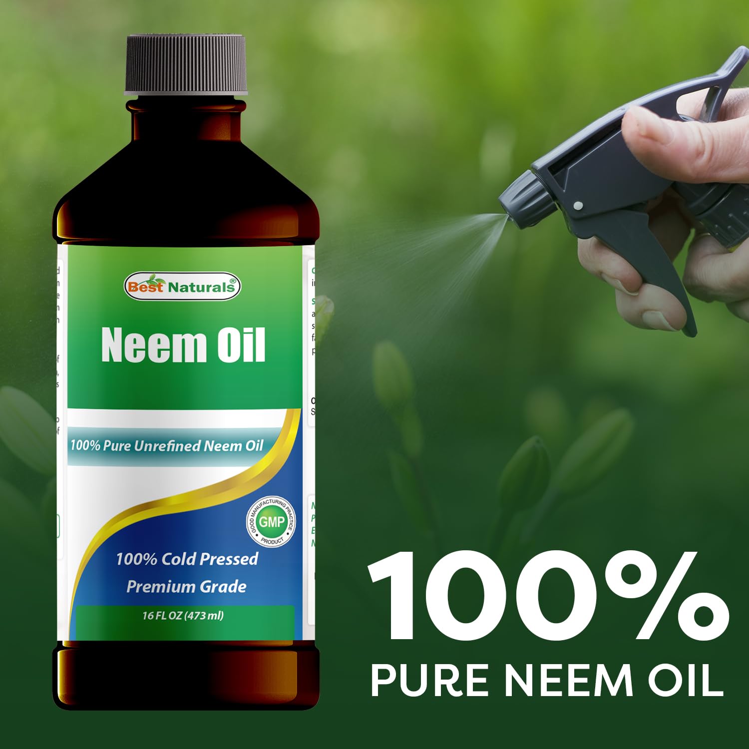 Best Naturals 100% Pure Neem Oil, 100% Cold Pressed and Unrefined - 16 OZ (1 Bottle) - Maple Wellness Supplements