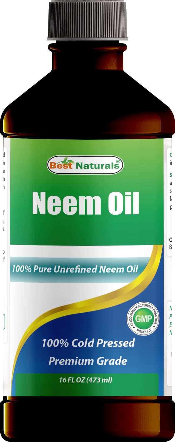 Best Naturals 100% Pure Neem Oil, 100% Cold Pressed and Unrefined - 16 OZ (1 Bottle) - Maple Wellness Supplements