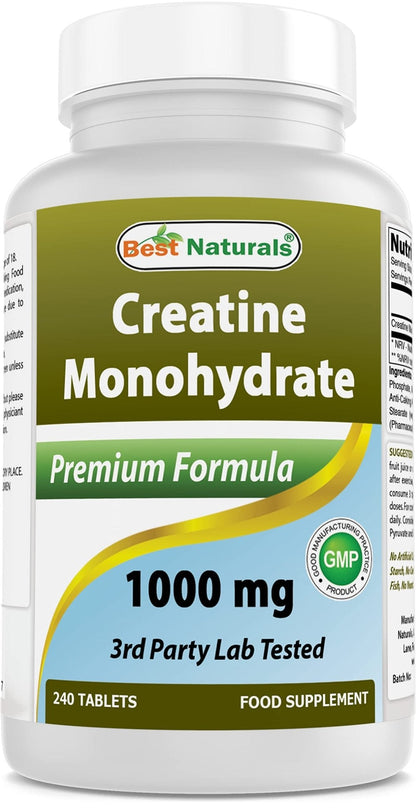 Best Naturals Creatine Monohydrate 1000 mg 240 Tablets - Maple Wellness Supplements