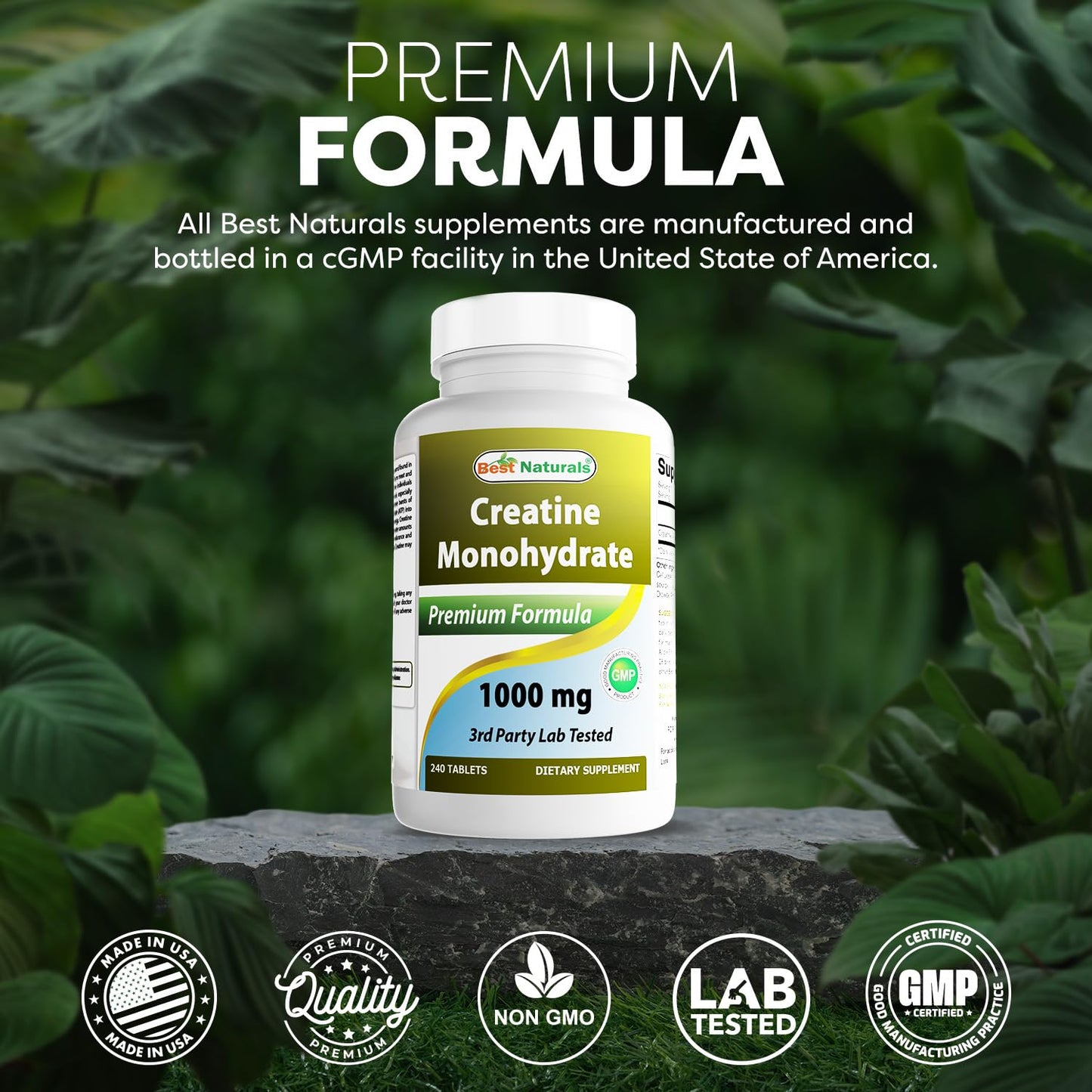 Best Naturals Creatine Monohydrate 1000 mg 240 Tablets - Maple Wellness Supplements