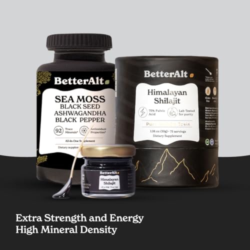Better Alt Energy Duo with Pure Himalayan Shilajit Resin 30 gm & Sea Moss Capsules - Maple Wellness Supplements