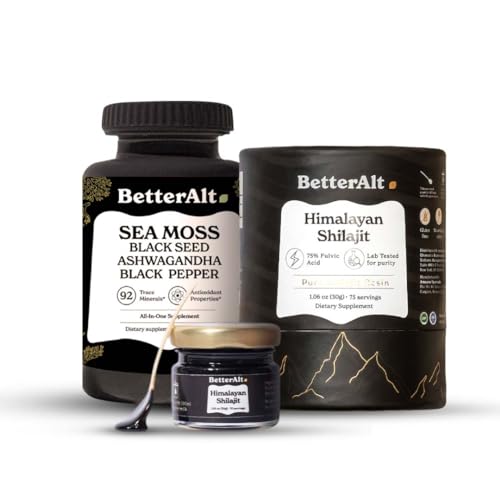Better Alt Energy Duo with Pure Himalayan Shilajit Resin 30 gm & Sea Moss Capsules - Maple Wellness Supplements