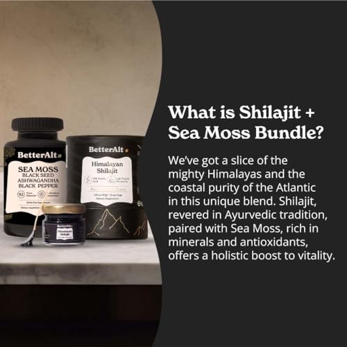 Better Alt Energy Duo with Pure Himalayan Shilajit Resin 30 gm & Sea Moss Capsules - Maple Wellness Supplements
